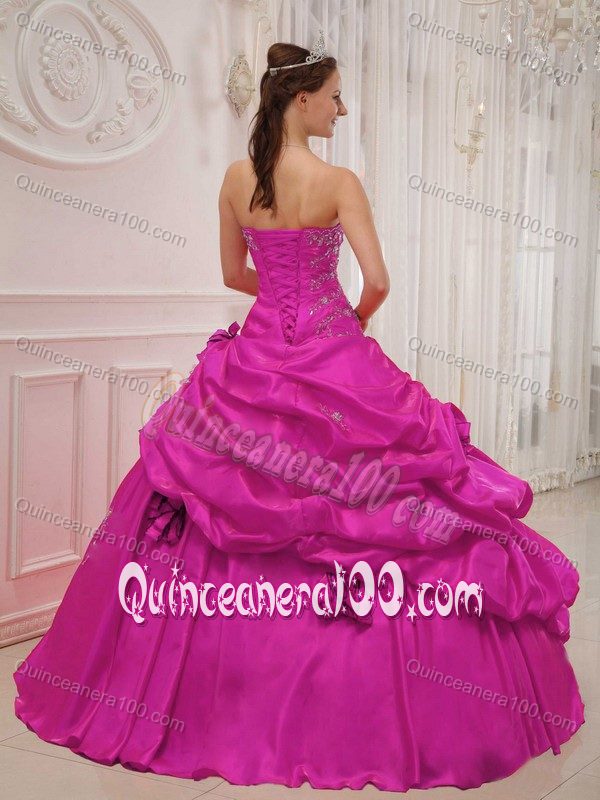 Impressive Taffeta Quinceanera Gown Dresses with Pick-ups