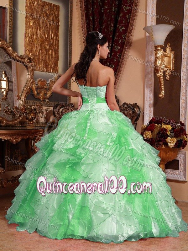 Multi-color Ball Gown Ruffled Organza Quinceanera Gown Dresses