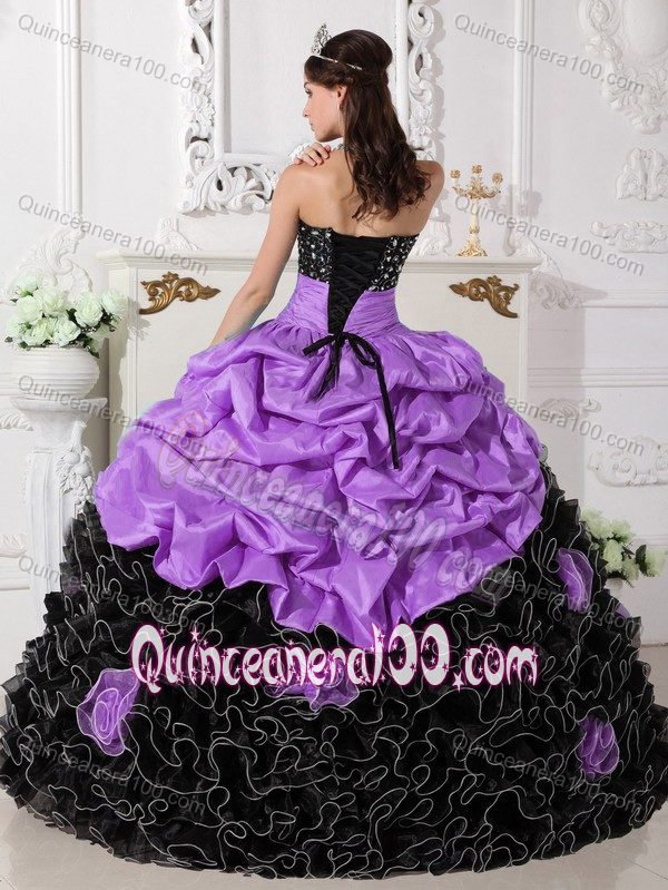 Gorgeous Purple and Black Sweet Sixteen Dresses on Sale