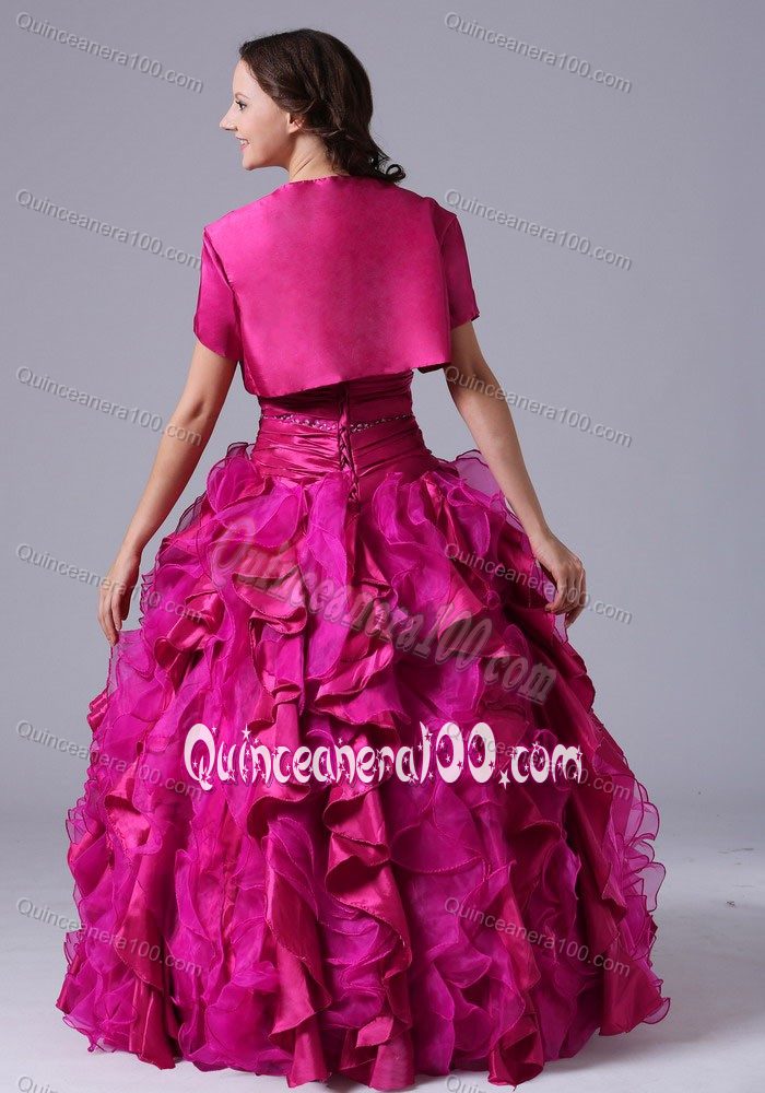 New Arrival Fuchsia Quinceanera Dress with Ruffles and Ruches