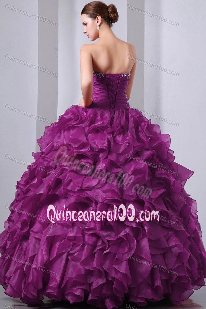 Discount Purple Sweet Sixteen Dresses with Beading and Ruffles