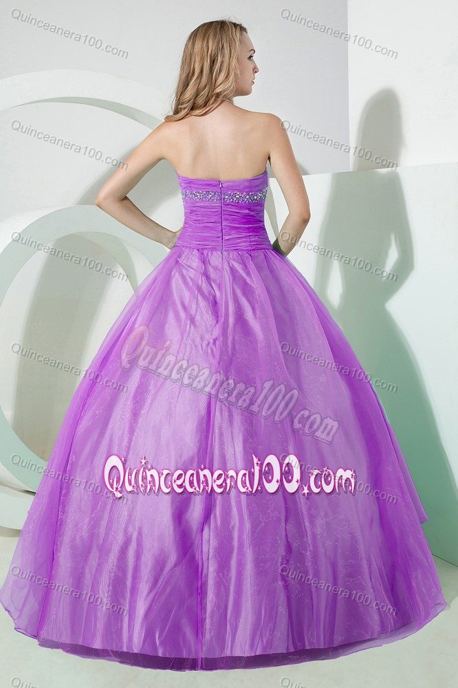 Cheap Lilac Strapless Sweet Sixteen Dress with Appliques