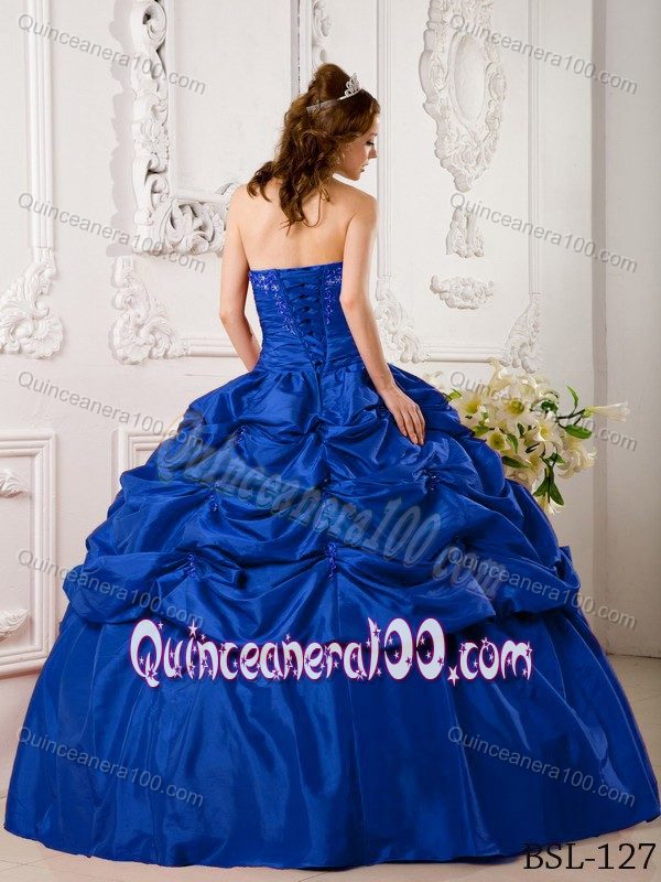 Most Popular Pick Ups Appliqued Blue Dresses for Quince