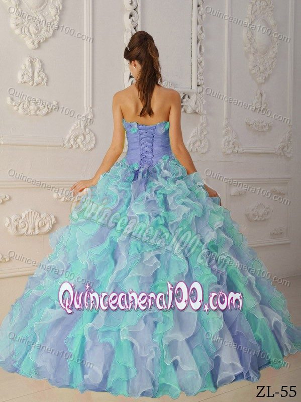 Ball Gown Strapless Ruffled Multi-color Quinceanera Dresses