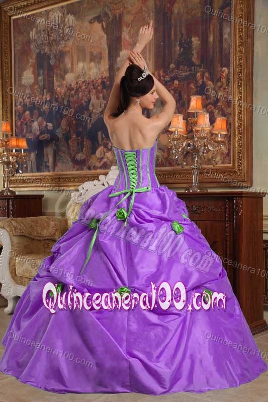 Pick-ups Quinceanera Gown Dress with Hand Made Flowers