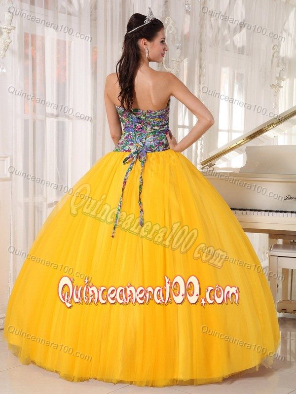 Multi-colored Sexy Bowknot Quinceanera Dresses with Prints