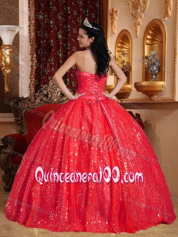 Beautiful Strapless Red Beading Appliqued Sweet 16 Dresses