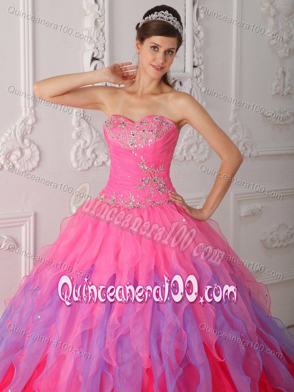 Ruffles and Appliques Accent Sweet Sixteen Dress in Multiple Colors