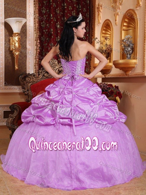 Beading Sweetheart Dresses for a Quince with Pick-ups