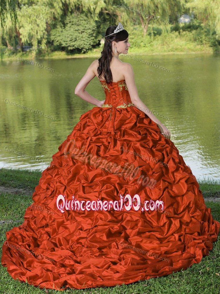 Chic Appliqued Two-toned Dresses for a Quince with Pick-ups