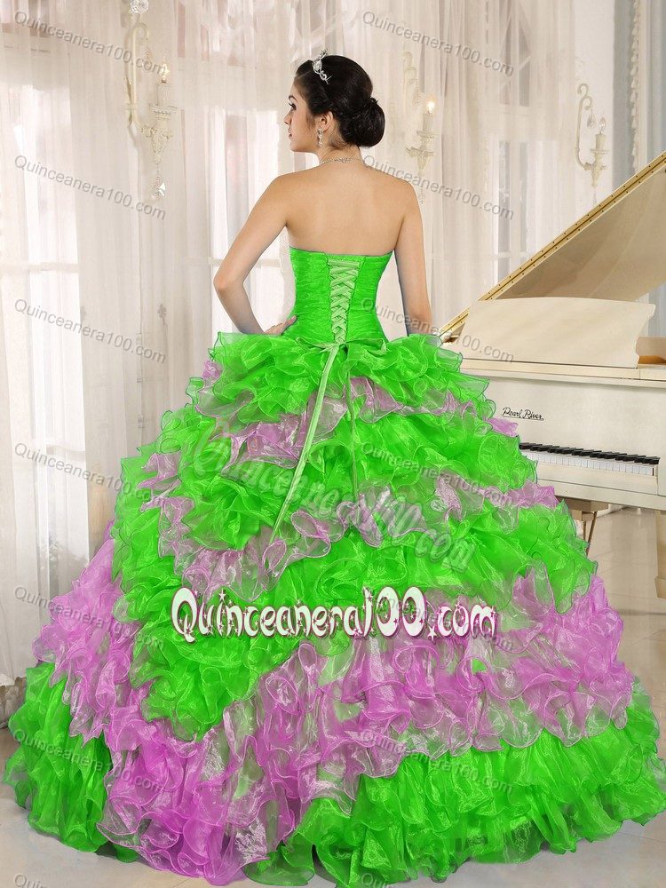 Chic Multi-colored Tiered Quinceanera Dresses with Ruffles