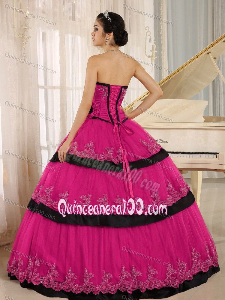 Strapless Coral Red Quinceanera Gowns with Hand Made Flowers