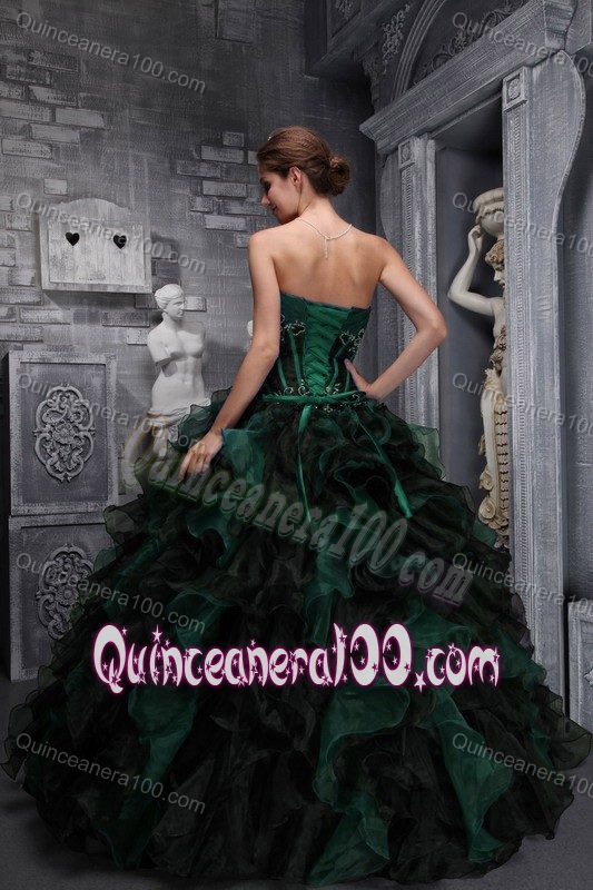 Hunter Strapless Ruffled Sweet 15/16 Dress with Appliques