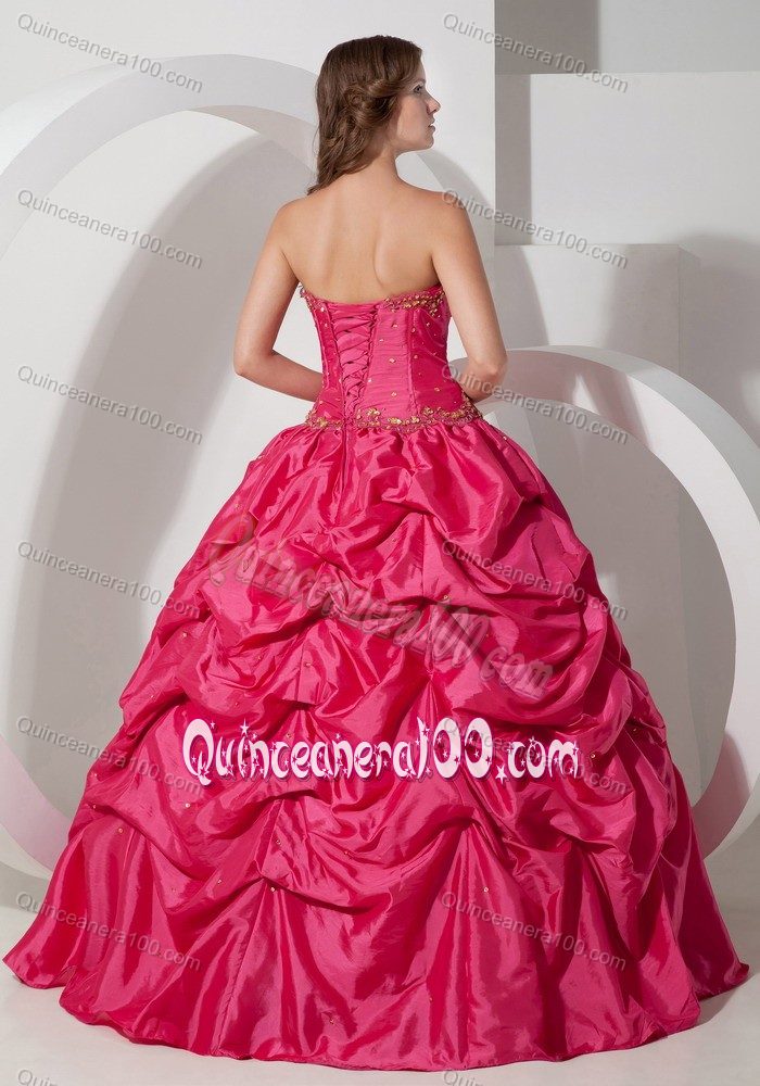 Red Lace Up Back Sweet 15/16 Birthday Dress with Pick-ups