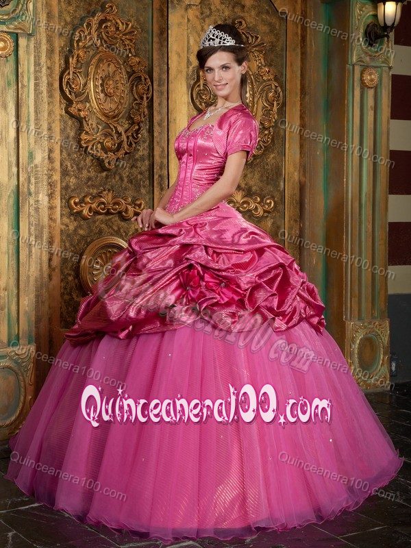 Fabulous Beading and Appliques Dresses for Sweet 16 in Hot Pink