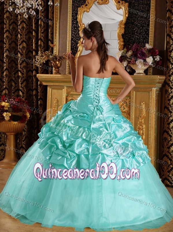 Lovely Beaded and Pick-ups Quinceanera Dress in Taffeta and Tulle