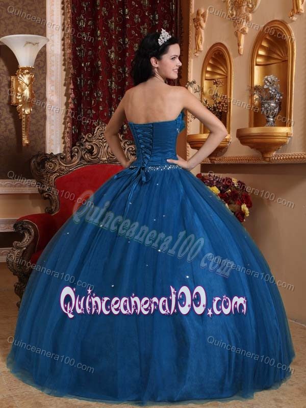 Teal Sweetheart Floor-length Beaded Sweet 16 Dresses Factory