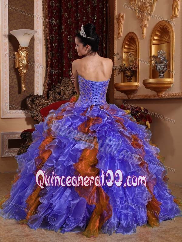 Traditional Sweetheart Ruffled Multi-color Sweet 16 Dress online