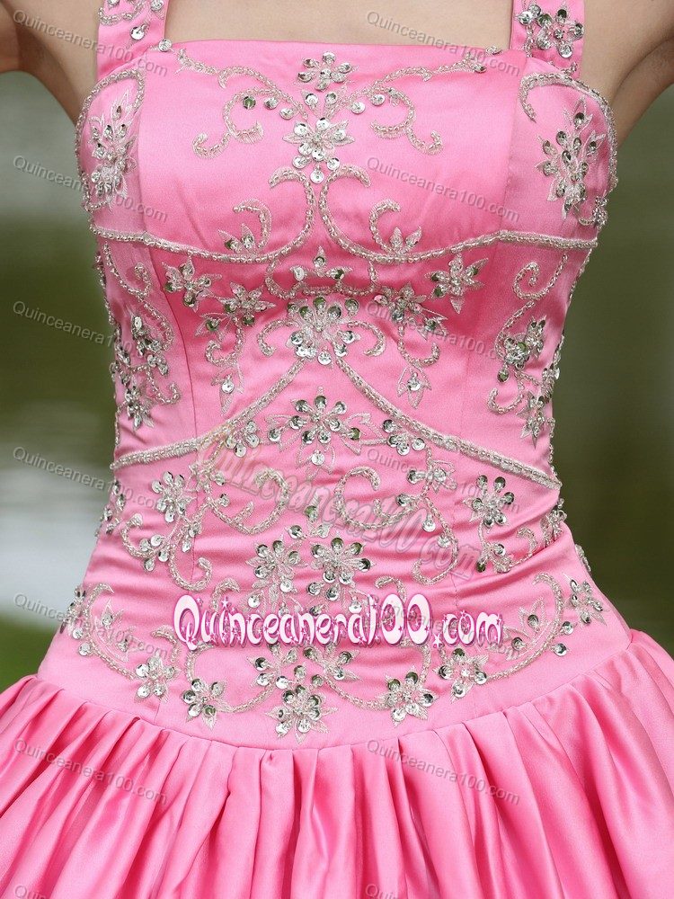 Corset Appliqued Rose Pink Quinceanera Dresses for Wholesale