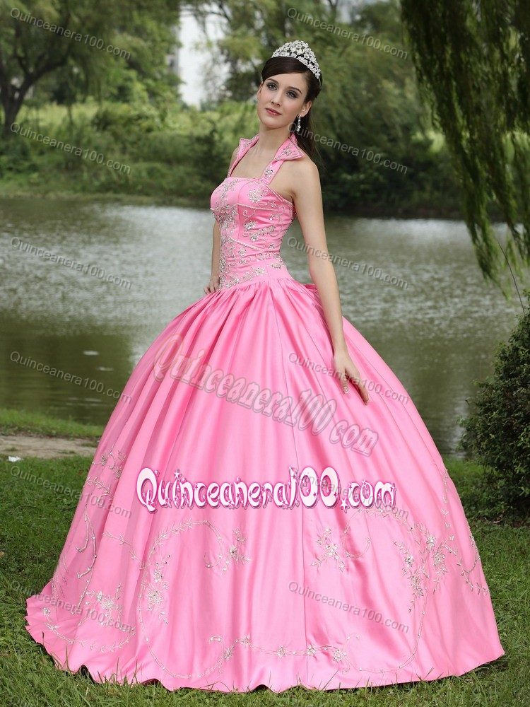 Corset Appliqued Rose Pink Quinceanera Dresses for Wholesale