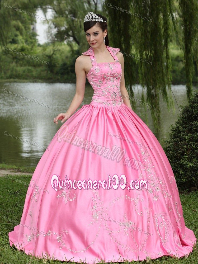 Corset Appliqued Rose Pink Quinceanera Dresses for Wholesale