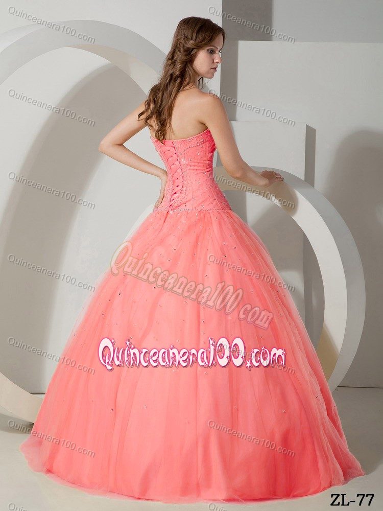 Sweet 16 Dress with Coal Color and Beading Ball Gown Floor-length