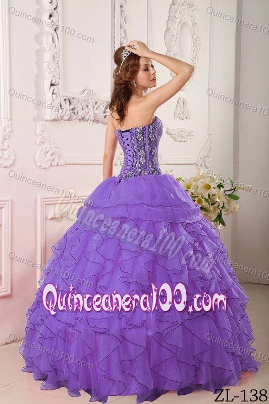 Black and Purple Sweet 16 Dresses with Beading and Ruffles 2013