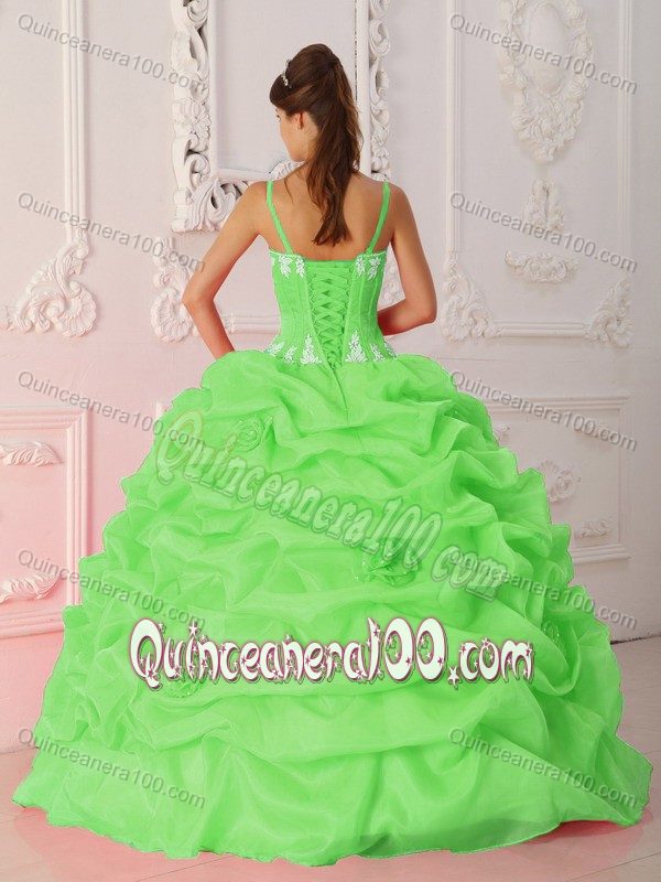 Elegant Spaghetti Straps Deep V-neck Ruffles Sweet 16 Dress