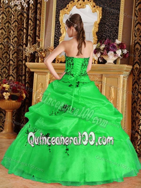 Lovely Sweetheart Spring Green 2013 Quinceanera Gown with Appliques