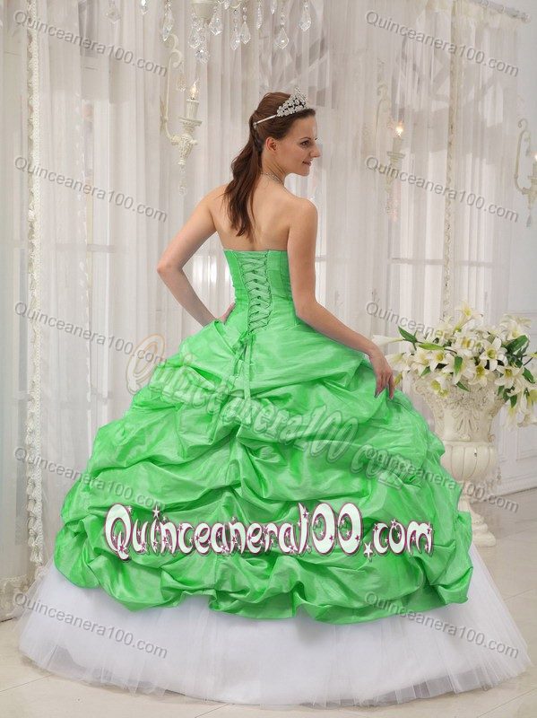 Brand New Pick Ups Spring Green and White Sweet Sixteen Dress