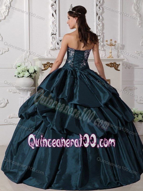 Popular Strapless Appliqued Navy Blue Sweet 16 Dress Online