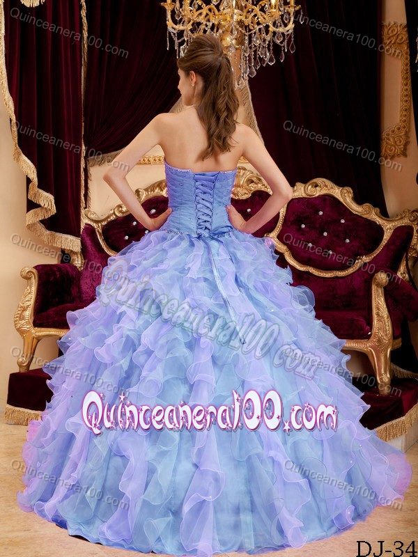 Multi-colored Quinceanera Dress Sweetheart Beading Ruche Ruffles