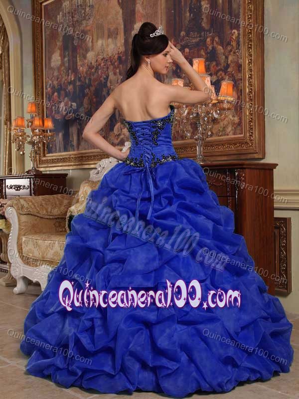 Appliques and Pick ups Accent Royal Blue Quinceanera Gown Dress