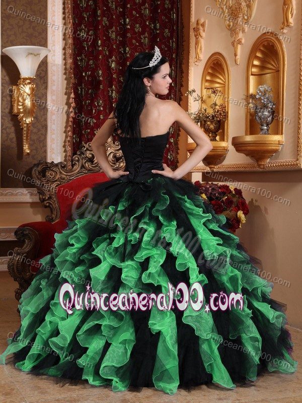 Popular Colorful Dresses for A Quince with Beading and Ruffles