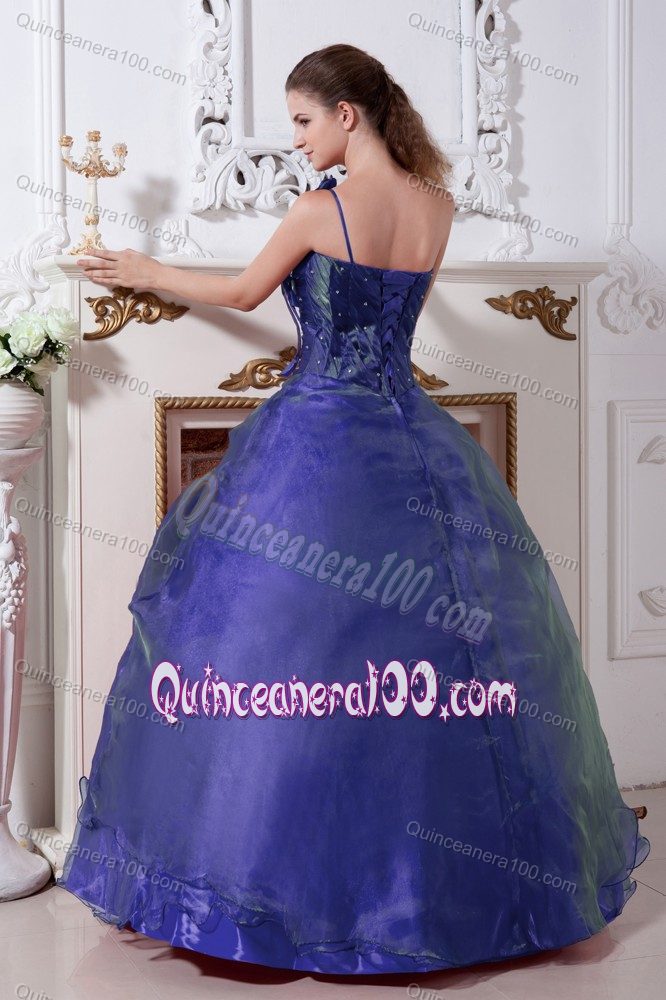 Beaded One Shoulder Purple Sweet 15 Dresses On Promotion