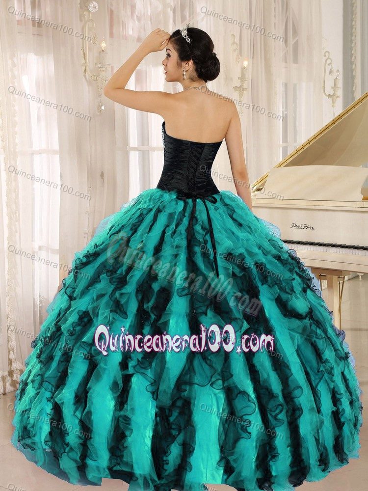 2014 Elegant Multi-color Sweetheart Ruffles Beaded Quinceanera Dresses for Miss Universe