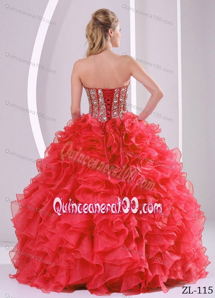 Chic Beading Sweetheart Sweet 15/16 Birthday Dress with Ruffles