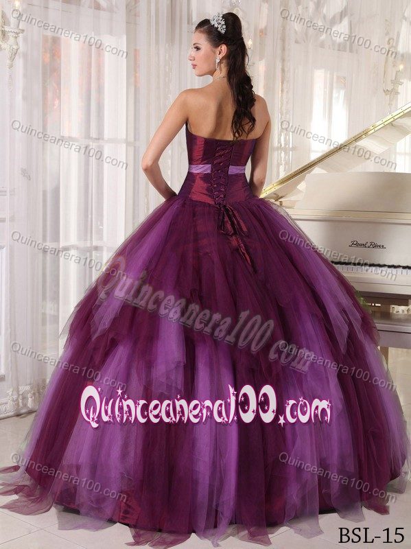 Burgundy Beading Sweet 16 Dresses with Bowknot On The Ribbon