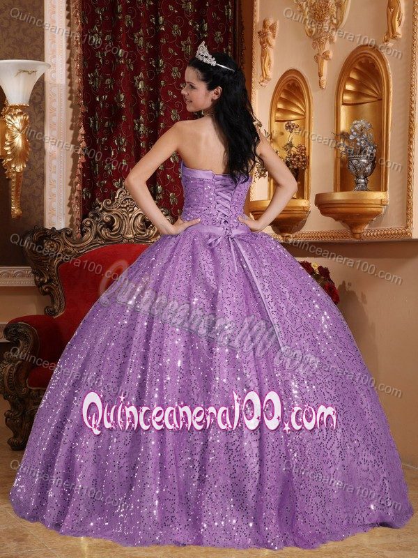 Attractive Lilac Beading Dresses for 15 with Appliques and Sequins