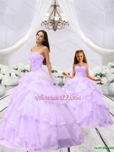 Affordable Beading and Ruching Lilac Princesita Dress for 2015