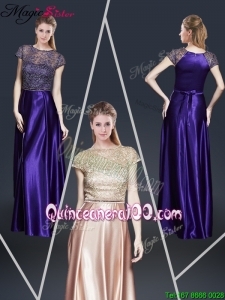 2016 Empire Bateau Mother Dresses with Appliques and Belt