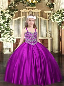 Floor Length Ball Gowns Sleeveless Purple Pageant Dresses Lace Up