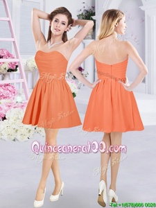 Sweetheart Sleeveless Chiffon Court Dresses for Sweet 16 Ruching Zipper