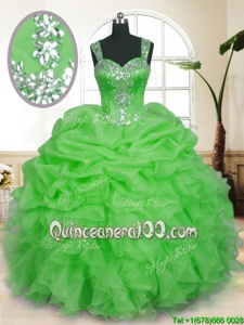 Inexpensive Sleeveless Beading and Ruffles and Pick Ups Zipper 15 Quinceanera Dress