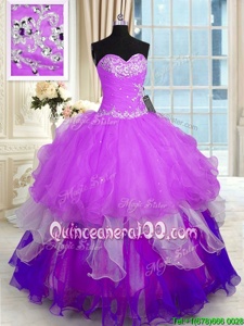 Pretty Floor Length Multi-color Vestidos de Quinceanera Sweetheart Sleeveless Lace Up