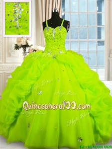 Fantastic Sleeveless Beading and Pick Ups Lace Up Sweet 16 Dresses