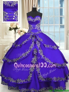 Lovely Sleeveless Lace Up Floor Length Beading and Appliques and Ruffled Layers 15th Birthday Dress