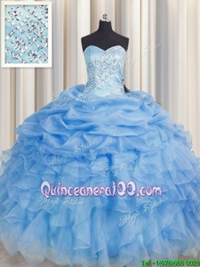 Sleeveless Beading and Ruffles Lace Up 15 Quinceanera Dress