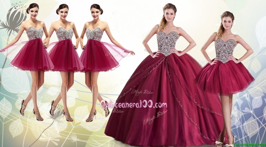 Elegant With Train Ball Gowns Sleeveless Burgundy Sweet 16 Dress Brush Train Lace Up