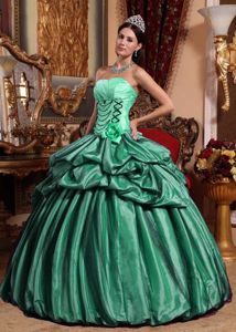 Pick ups Accent Black and Mint Strapless Quinceanera Gown Dresses